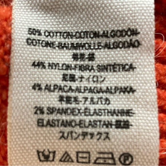 Free People Stripe Alpaca Blend Sweater S Petite Orange Boho - Picture 4 of 16